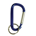 Carabiner w/ 1" Split Ring - 2-1/2" Blue